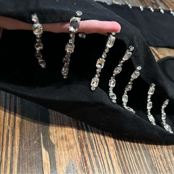 AKIRA NWT Black rhinestone open side jeans - Picture 3 of 6